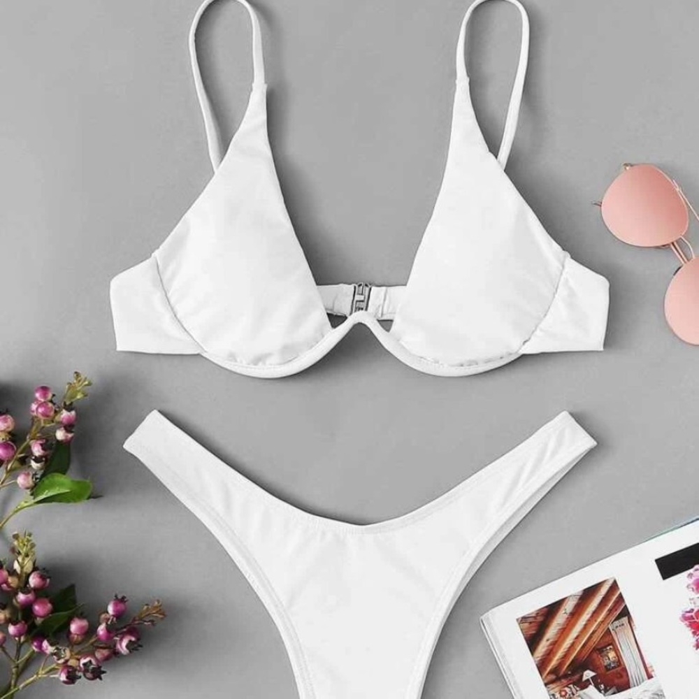 White summer bikini